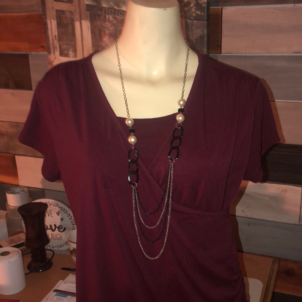 Long Multi Layer Statement Necklace